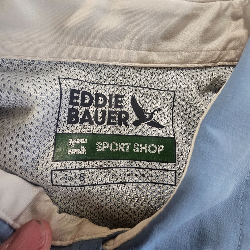 NWT Eddie Bauer Rainier Ripstop Shirt Men Small Blue UPF 50 Short Sleeve - Picture 3 of 6